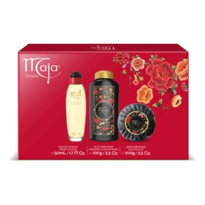 Estuche con talco perfumado 100G+ Agua de Colonia  50ML+Jabón de lujo perfumado100G