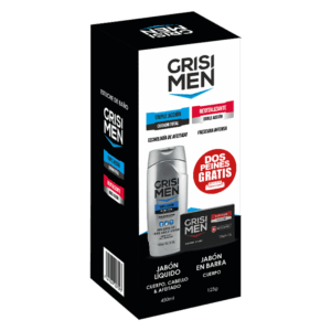 Estuche de baño Grisi Men Gel de Baño 3 en 1 450mL + Jabón Revitalizante 125g